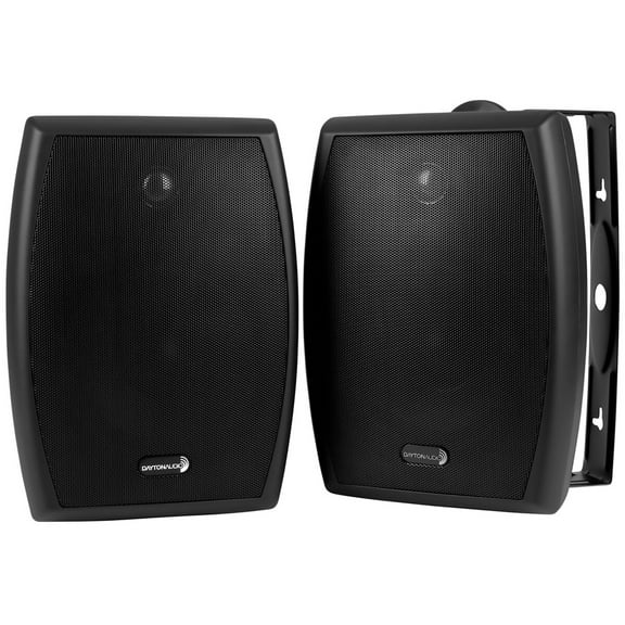 Dayton Audio IO-Series IO655 Indoor/Outdoor Speaker Set with 6-1/2-In. Woofers, 70V Multi-Taps/8 Ohms, 2 Count (Black), IO655BT