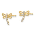 thumbnail image 2 of 14K Yellow Gold Madi K CZ Children's Dragonfly Post Earrings, 2 of 2