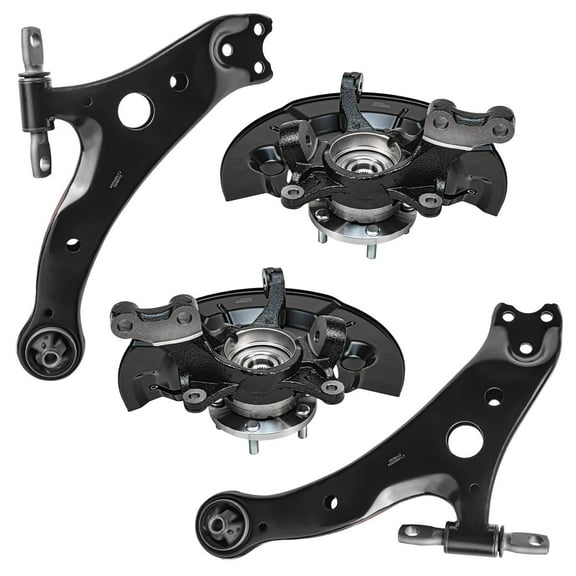 Detroit Axle - Front Steering Knuckles w/ Hubs Lower Control Arms Replacement for 2012-2017 Toyota Camry L LE XLE 2.5L