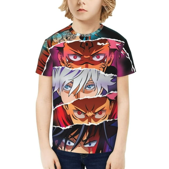Jujutsu Kaisen Kids T-Shirt 3d Printed Graphic T-Shirts Boys And Girls Short Sleeve Shirts For Youth Kids X-Small