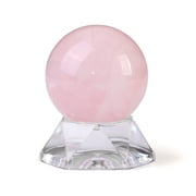 JOVIVI 1.5"(40mm) Natural Rose Quartz Sphere Gemstone Healing Crystal Ball with Acrylic Stand Sculpture Figurine for Home Decorative Divination or Feng Shui and Fortune