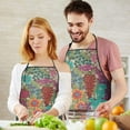 thumbnail image 5 of Pioneer Flower Floral Print Pattern Apron-Garden Aprons for Women with Pockets-Cotton Linen Waterproof Kitchen Cooking Gardening Aprons Adjustable for Kitchen,Cooking,BBQ and Salon 33x27 Inch, 5 of 7