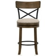 thumbnail image 3 of Furniture of America Zaren Wood Swivel Barstool-Set of 2, Oak, 24-in, 3 of 7