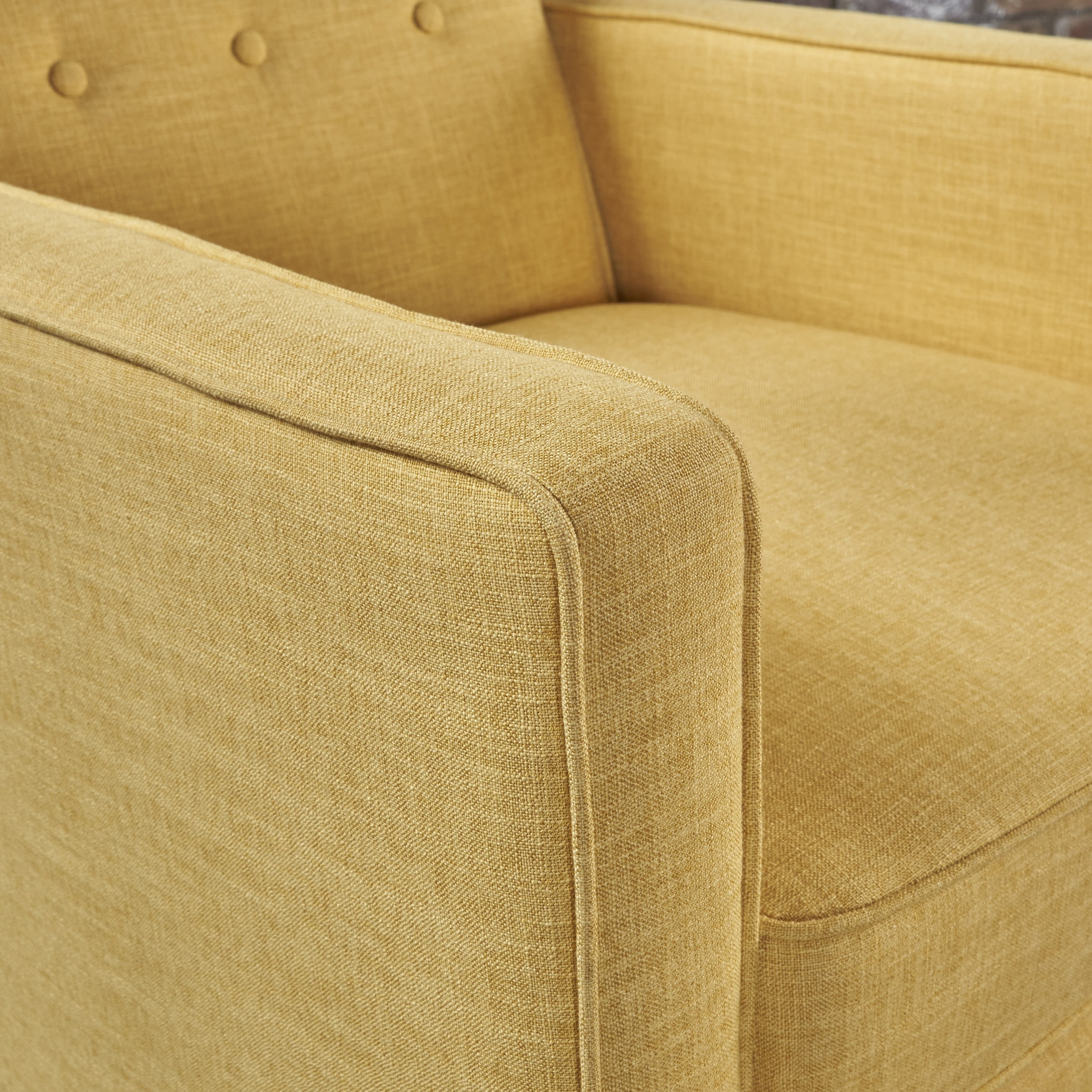 Noble House Mercury Standard Fabric Tufted Recliner, Yellow