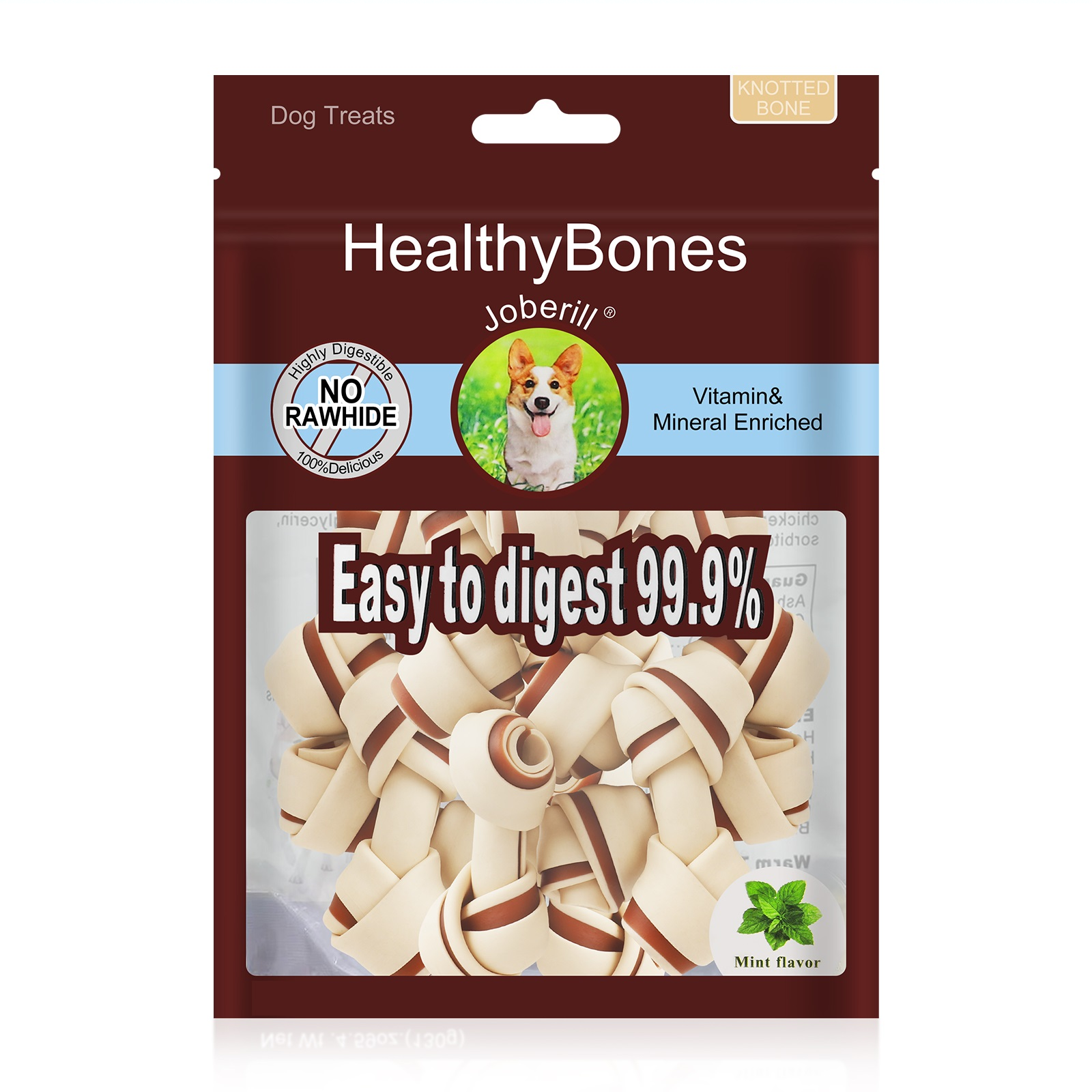 HealthyBones Peanut Butter Rawhide Free Healthy Mini Chews for Catahoula Leopard Dog and Other