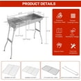 thumbnail image 6 of Portable Charcoal Grill, 39 x 12x 28" Foldable Barbecue Grill, Stainless Steel BBQ Grill for Outdoor Cooking Camping Hiking Picnic Garden Beach Party(Large), 6 of 10