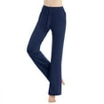 thumbnail image 5 of High Waist Wide Leg Yoga Pants Women Tummy Control Bootcut Flare Lounge Leggings Comfy Loose Casual Workout Drawstring, 5 of 7
