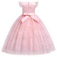 thumbnail image 3 of IBTOM CASTLE Kids Girls Long Communion Princess Dresses Flower Pageant Party Wedding Floor Length Dance Evening Gowns 11-12 Years Pink, 3 of 8