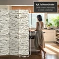 thumbnail image 5 of Oriental Furniture 6 ft. Tall Stone Wall Canvas Room Divider - 3 Panel, 5 of 7