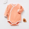 thumbnail image 4 of BLVB Unisex Baby Clothes Long Sleeve Side-Snap Kimono Bodysuits Cotton Rompers Jumpsuits for Newborn Infant Boys Girls(Orange,1.5-2 Years), 4 of 9