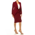 thumbnail image 3 of Moa Collection Women's Chic 2-Piece Suit Set - Open Front Blazer and Matching Pencil Skirt, 3 of 6