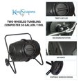 thumbnail image 2 of KoolScapes 50-Gallon Tumbling Composter Bin, Rotatable Wheeled Composting System for Garden, Easy Waste Recycling, Black, 2 of 7