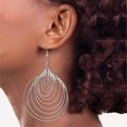 thumbnail image 4 of Stainless Steel Polished Twisted Graduated Circles Dangle Earrings Made In China sre1028, 4 of 5