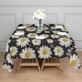 thumbnail image 3 of Black White Flower Pattern Square Tablecloth,Waterproof Square Table Cover,Wipeable Spillproof Washable Table Cover for Home Kitchen Party Decor 42"X42"(107x107cm), 3 of 6
