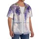 thumbnail image 2 of Balery Lavender Blooms Window Camisa Casual de Manga Corta con Botones para Hombre, Texturizada, Estilo Cubano, para Playa, Verano-Medium, 2 of 5
