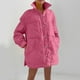 thumbnail image 1 of Parkas de manga larga para mujer, color liso, otoño e invierno, con solapa, chaqueta de plumón con estampado de rombos, chaqueta, blusa para mujer, 1 of 7