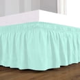 thumbnail image 2 of D.N.G. BEDDINGS 1 Piece Wrap Around Bed Skirt, 15 Inch Deep Pocket, 800 Thread Cotton 100% Egyptian Cotton, King Size (76" x 80") Inch, Solid Aqua Blue, 2 of 3