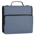 thumbnail image 2 of Haosy 3 Ring Zipper Binder with Shoulder Strap Waterproof Trapper Keeper 2 Inch D-Ring 500 Sheets Capacity, Steel Blue, 2 of 8