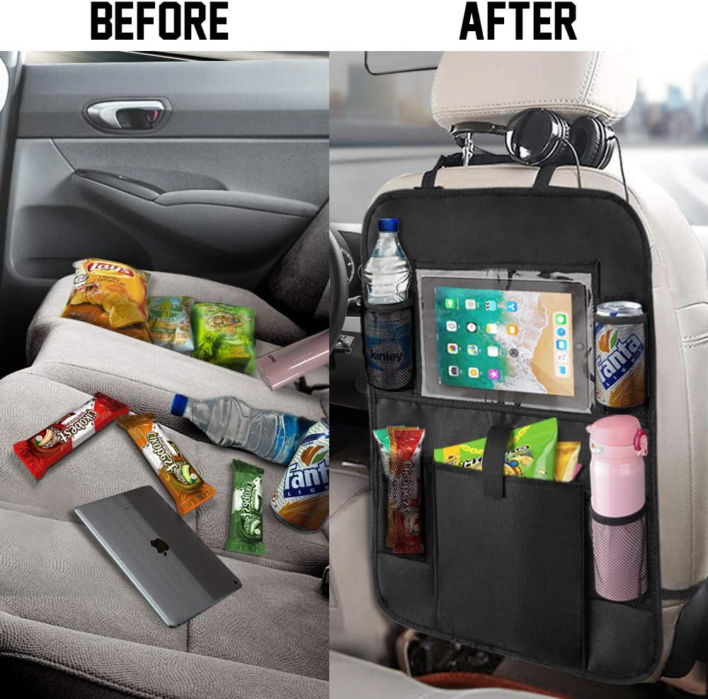 Kick Mats Back Seat Protector Yibaision Car Back Seat Organizer with Touch Screen Tablet Holder & Bottle Holder for Kids Toys Baby Stuff 2 Pack 