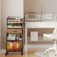 thumbnail image 4 of 3 Tier Rolling Cart - Metal Utility Cart with Storage Drawer and Wheels, Versatile Art & Craft Organizer for Home, Office, or Studio - Ideal for Storing Brushes, Paints, and Supplies, 4 of 14