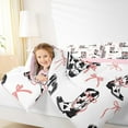 thumbnail image 5 of Homewish Modern Western Cowgirl Full Size Comforter Sets,Cartoon Bowtie Ribbon Bedding Comforter Set,Pink White Black Bedding Sets For Girls Teens,Microfiber Bedroom Decor Reversible,3-Piece, 5 of 9