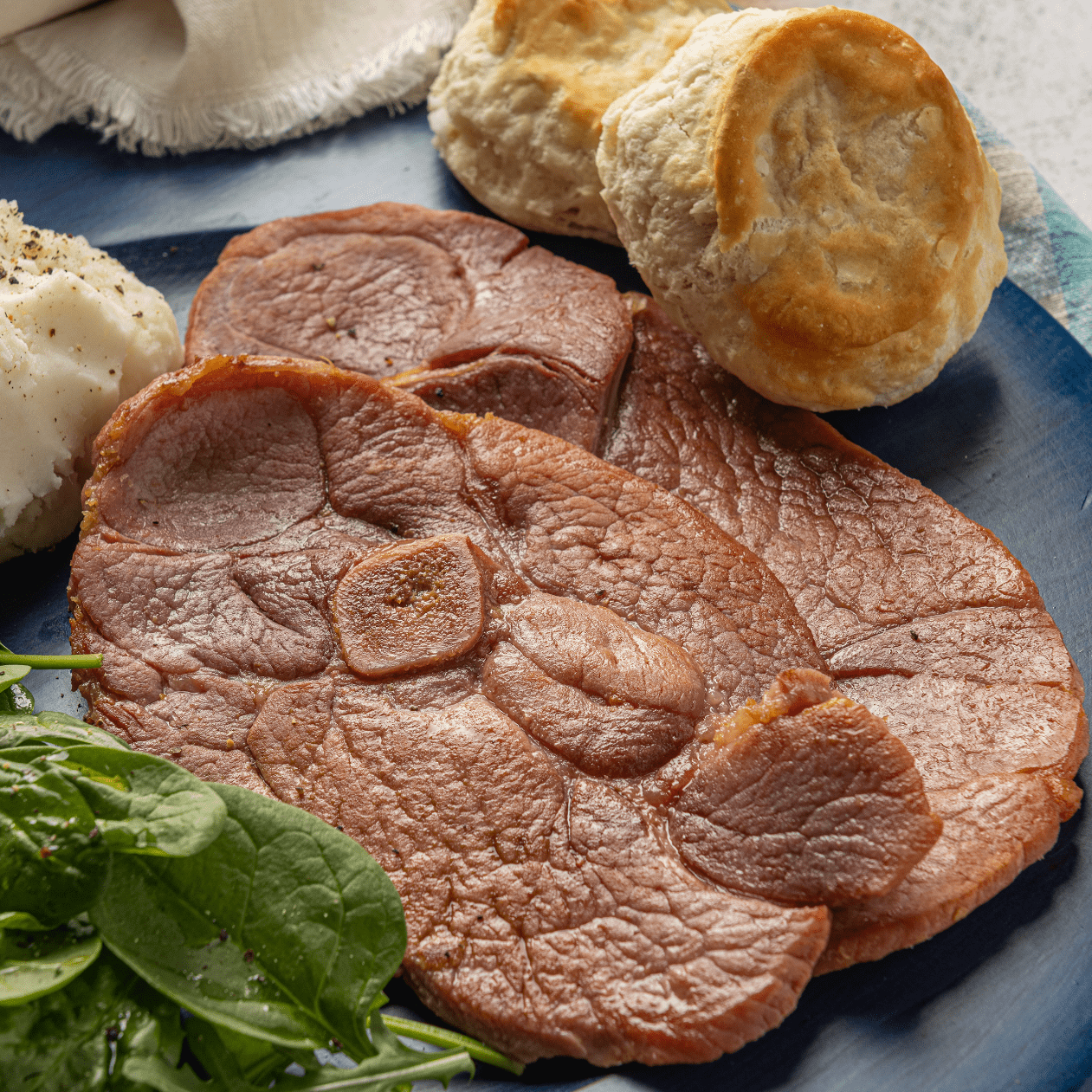Rays Country Ham Steaks, 4 Thick-Cut 8oz Boneless Packs, 2lb Steak Slices , Dry-Cured, Shelf-Stable