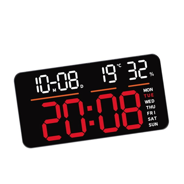 Lipstore Réveil Moderne Détection de Température Horloge de Bureau pour Salon Hall à Côté de la Lumière Rouge