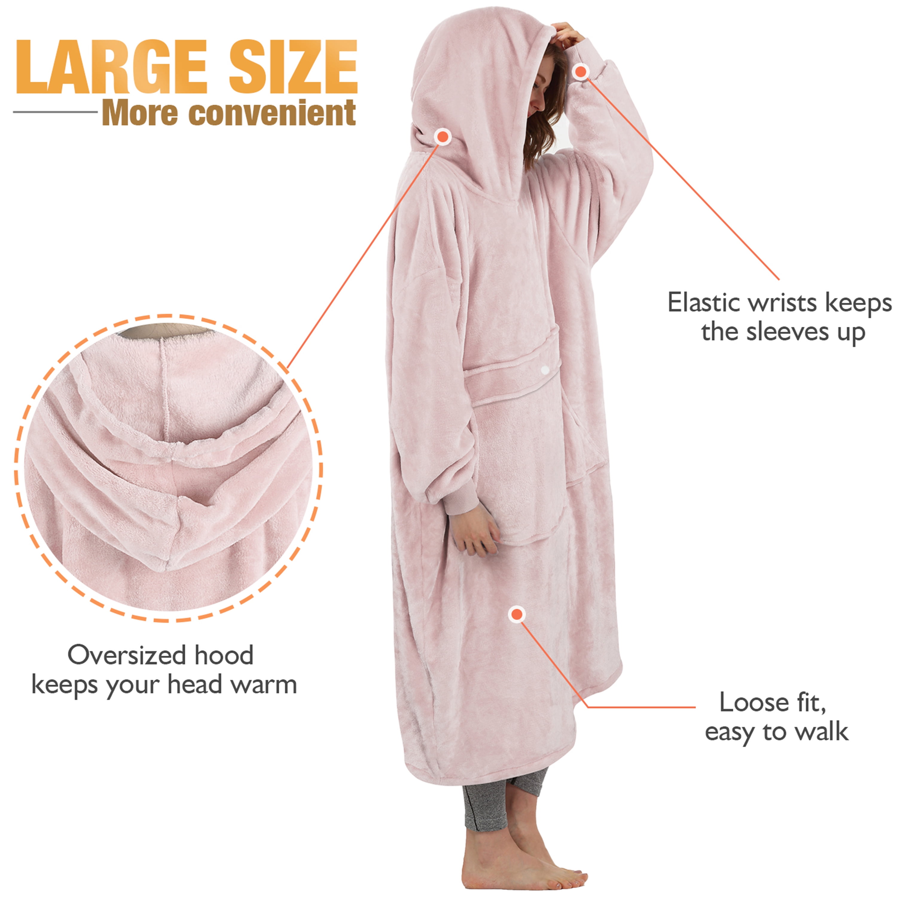 Catalonia Full Body Oversized Blanket Hoodie Sweatshirt, Extra Long Wearable Fleece Pullover, Gift for Adult Men Women Wife Girlfriend