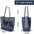 thumbnail image 5 of Beach Bags for Women, Foldable Mesh Tote Bag with Mini Pocket, Womens Shoulder Handbag for Travel Beach Essentials, 5 of 7