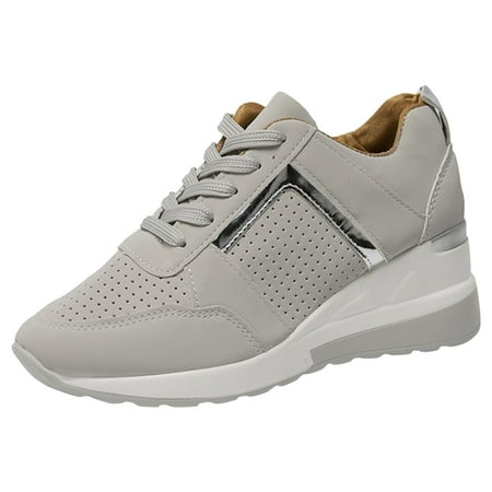 

Jungdeepe Ladies Summer Fashion Leather Lace Up Round Head Breathable Thick Sole Casual Hydro Recon Shoe Yoga Apparel Womens Water Shoes with Zipper Cute Womens Water Shoes Flat Training Shoes Women