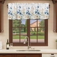 thumbnail image 6 of Blue Spring Floral Curtain Valances for Windows, Kitchen Valance Window Treatments Panel 2 Pack, Watercolor Blooming Summer Botanical Rod Pocket Short Curtains for Bathroom Bedroom 42 x 18 Inch, 6 of 8