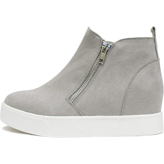 Soda Taylor Nubuck Hight Top Slip On Fashion Sneakers Light Grey (10, Light Grey)