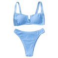 thumbnail image 5 of HBYJLZYG Bikini Sets For Women, Solid Color Backless Bikini Two Swimwear Swimsuit Beachwear Set, 5 of 9