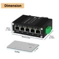 thumbnail image 3 of Mini Industrial 5 Ports Gigabit Ethernet Switch 4×10/100/1000BASE-T 802.3at PoE + 1×10/100/1000T Ethernet Switch Din Rail Mount 12~48V DC, 3 of 7