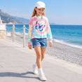 thumbnail image 3 of Lanbubble Girls Long Sleeve T Shirt Casual Graphic Tie Dye Top 7-12Y, 3 of 12