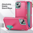 thumbnail image 3 of for iPhone 15 Plus Case, iPhone 15 Plus Phone Case with Built in Kickstand, Shockproof/Dustproof/Drop Proof Heavy Duty Military-Grade Rugged Protective Cover for iPhone 15 Plus,Rose Red, 3 of 9