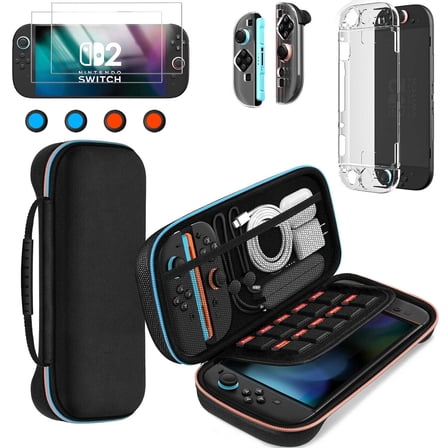Carrying Case for Nintendo Switch 2 (2025), 10-In-1 Protective Hard Shell Portable Travel Bag for Switch 2 and Game Accessories - Black