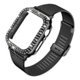 thumbnail image 1 of Correa con Hebilla de Acero Inoxidable y Case con Diamantes para Apple Watch, Compatible con Todas las Series, 1 of 4