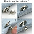 thumbnail image 3 of Freedo Adjustable Metal Snap Tack Button Pins for Jeans, 4 Pack, 3 of 6