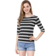 thumbnail image 3 of INSPIRE CHIC T-Shirt Décontracté Imprimé pour Femmes à Manches au Coude et Col Rond, 3 of 7