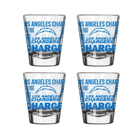Logo Brands Los Angeles Chargers 4-Pack 2oz. Shot Glass Set