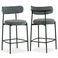 thumbnail image 2 of Set of 2 Amery Iron Frame Vintage Gray Faux Leather Counter Stool, 2 of 6