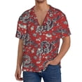 thumbnail image 3 of Naloa Dragons2 Men's Loose Fit Cuban Collar Short-Sleeve Shirt with Button-down and Chest Pocket for Everyday Wear Outings - Small, 3 of 7