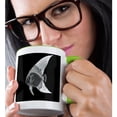 thumbnail image 2 of 3drose, Black Tropical Fish Print. Exotic Modern Sea Marine Aquatic Biology, 11oz Two-tone Green Mug, 2 of 6