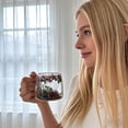 thumbnail image 4 of Double Wall Glass Coffee Mug with Handle, Insulated Clear Floral Tea Cup, Borosilicate Glass Beverage Cup for Coffee, Tea, Milk, Juice, and Daily Drinkware(Red,200ML / 6.8Oz), 4 of 7