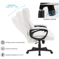 thumbnail image 3 of Lacoo Faux Leather High-Back Executive Office Chair with Lumbar Support, White, 3 of 7