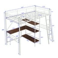 thumbnail image 7 of Twin Metal Bed Frame with Ladder and Safety Guard Rails, Loft Bed with Built-in-Desk and Three-Tier Shelves, Full-Length guardrails, Space-Saving Design, Storage Shelf, 7 of 7