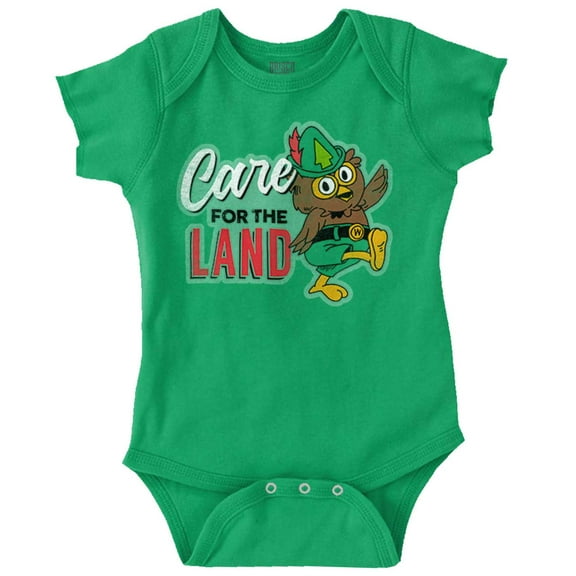 Woodsy Owl Care for the Land Retro Romper Boys or Girls Infant Baby Brisco Brands 12M