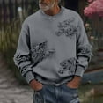 thumbnail image 2 of Miluxas Men's Distressed Sweater Crew Neck Long Sleeve Pullovers Knit Top Streetwear Gray XXL(XXL), 2 of 7