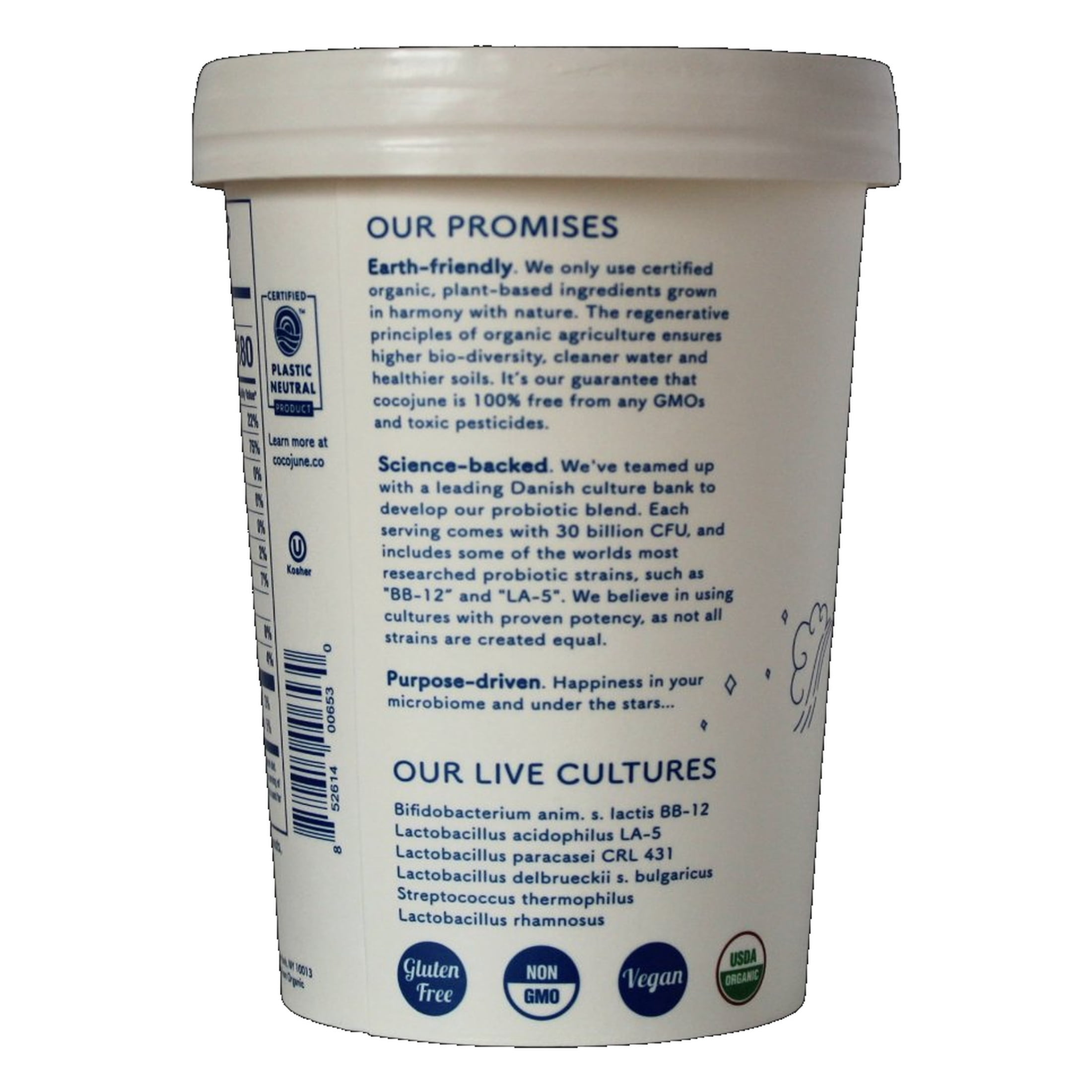 Cocojune - Organic Cultured Coconut Dairy-Free Plant Based Probiotic Blend Non GMO Gluten Free Yogurt, Pure Coconut, 16 oz